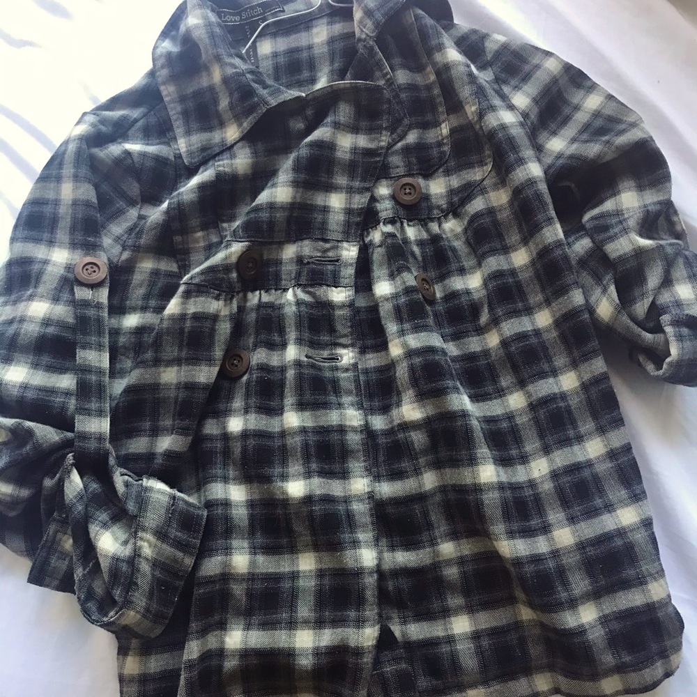 Plaid Boutique Sweater Blazer